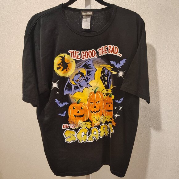 Tops - Halloween Short Sleeve Graphic Top Size XL Black the Good the Bad and the Scary